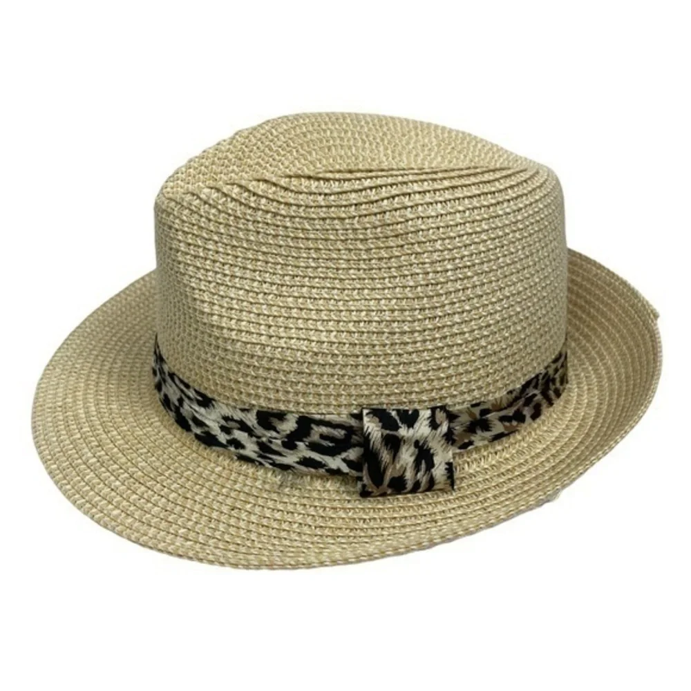 Fedora Hat -Hallhuber | 100% Paper | Tan Animal Print